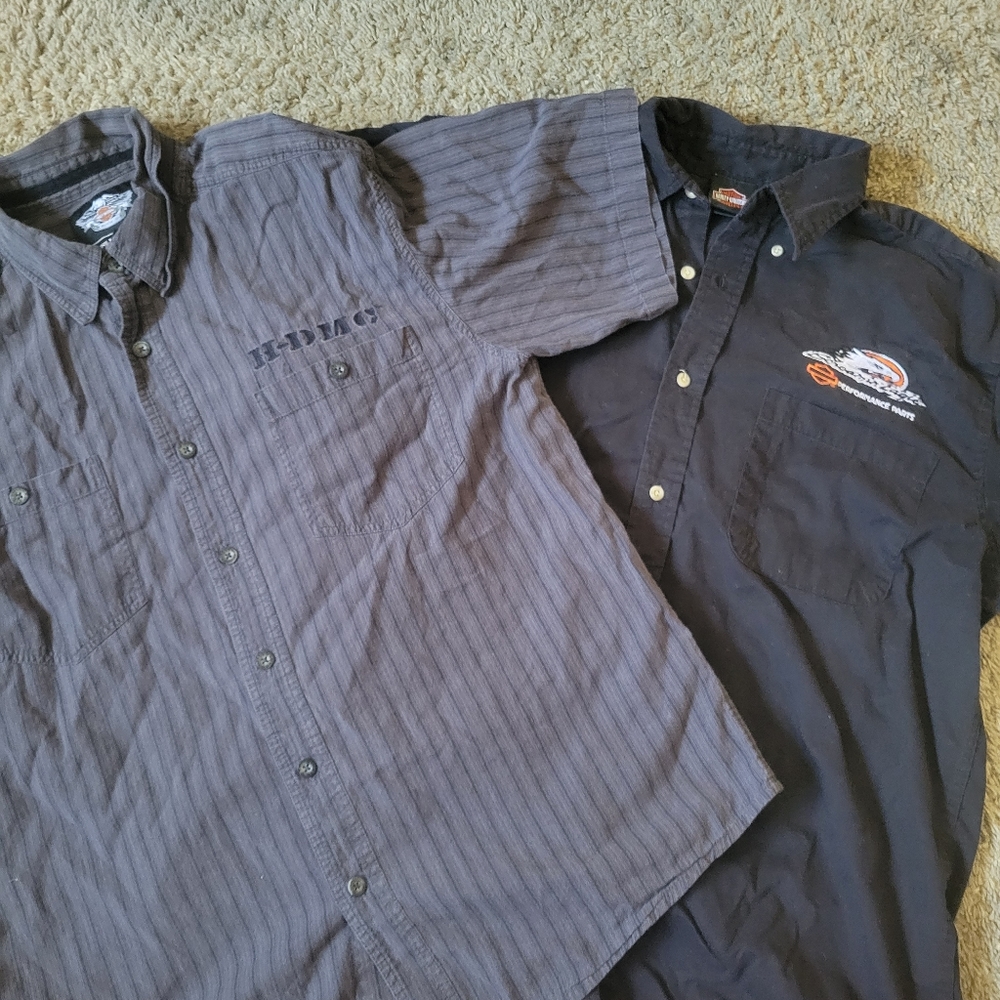 Mens Harley Button Ups Size Large